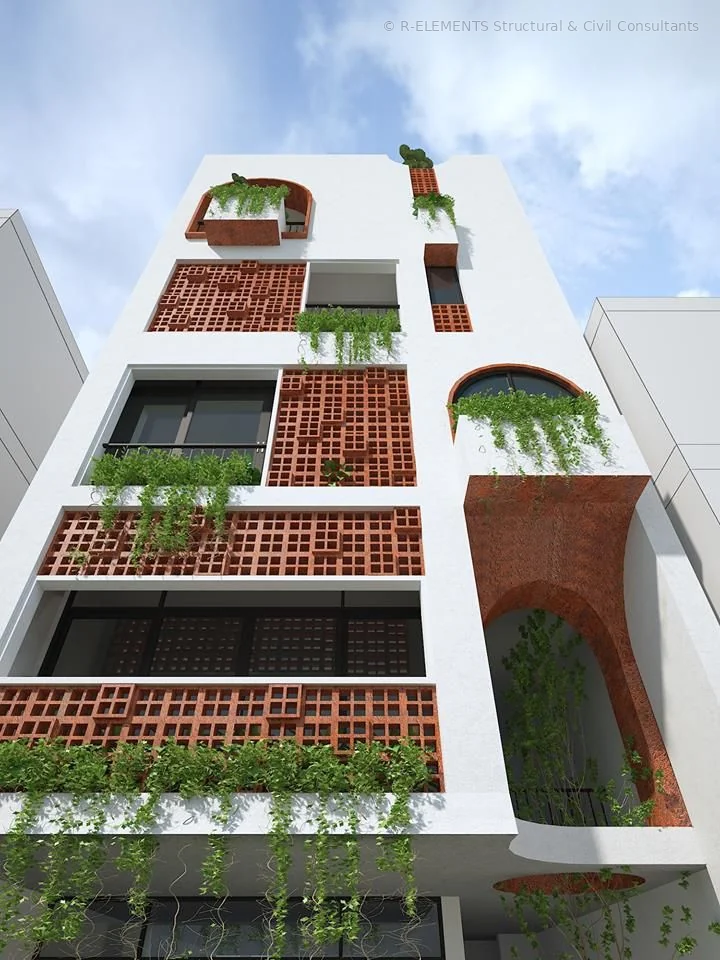 Residential front elevation design visual