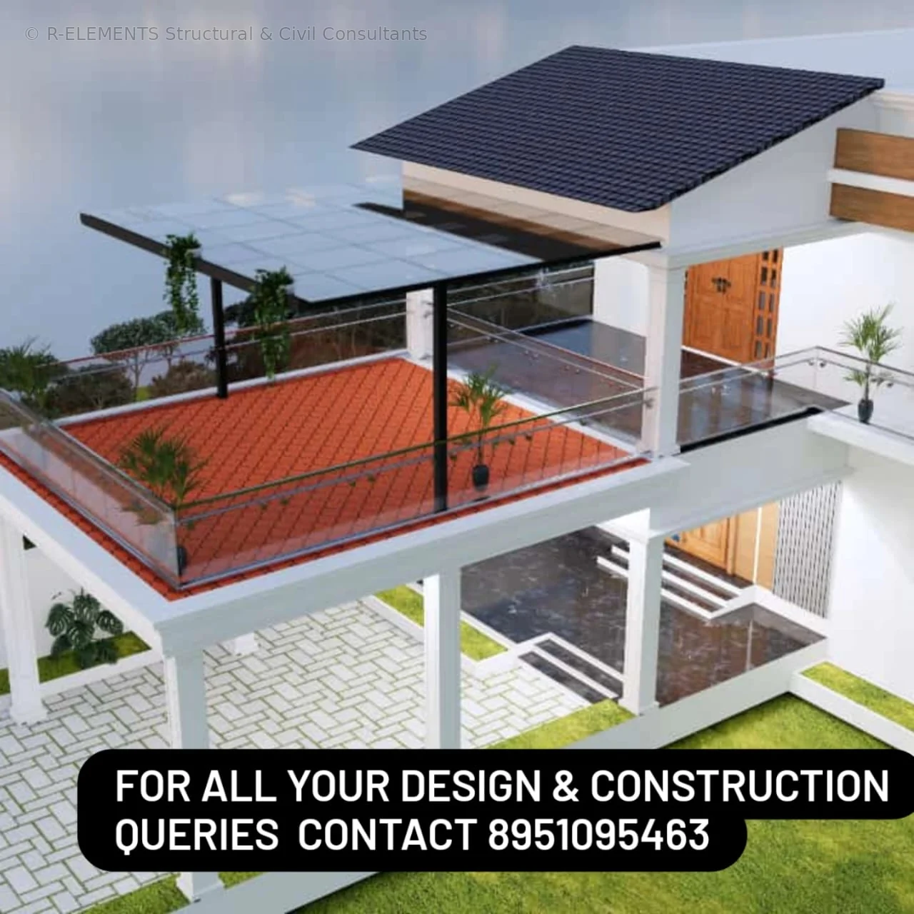 Terrace and pergola architectural design visual